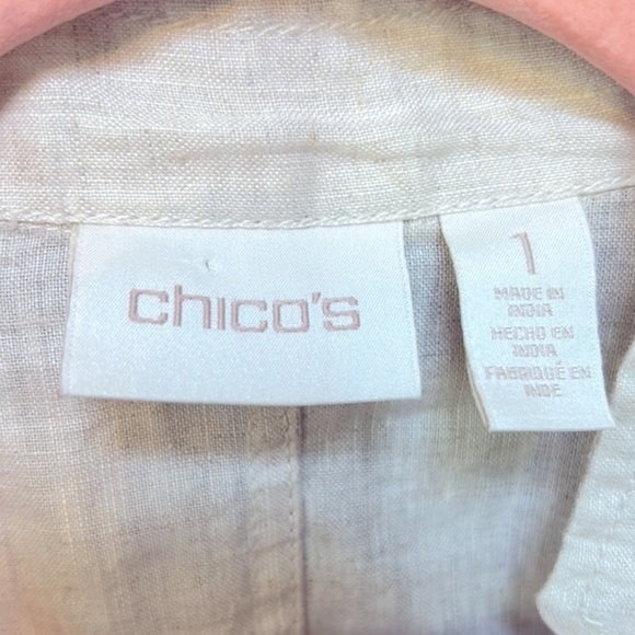 Chico’s Sequined-Lapel Linen Blazer, size 1 (US size 8/ medium) - Picture 3 of 9
